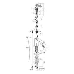 Hansgrohe AXOR Citterio Einhebel-Waschtischmischer 160mm, 5l/min, Hebelgriff, Zugst... HANSGROHE-39071140 4059625374139 (Abb. 1)
