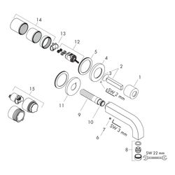 Hansgrohe AXOR Citterio Einhebel-Waschtischmischer UP, 5l/min, für Wandmontage, Pin... HANSGROHE-39116000 4011097488660 (Abb. 1)