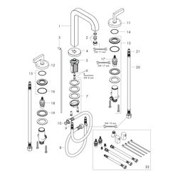 Hansgrohe AXOR Citterio 3-Loch Waschtischarmatur 170, Auslauf 140mm, Hebelgriff, Ro... HANSGROHE-39135250 4011097916088 (Abb. 1)