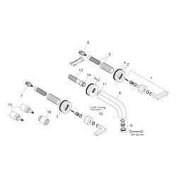 Hansgrohe AXOR Citterio 3-Loch Waschtischarmatur UP für Wandm, Auslauf 222mm, Hebel... HANSGROHE-39147000 4011097400365 (Abb. 1)