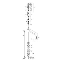 Hansgrohe AXOR Citterio Einhebel-Waschtischmischer 280mm, 5l/min, Hebel-Grifffür AW... HANSGROHE-39151000 4059625358061 (Abb. 1)