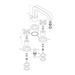 Hansgrohe AXOR Wannenrandarmatur Citterio 2-Loch, Kreuzgriffen, Chrom... HANSGROHE-39436000 4011097650852 (Abb. 1)