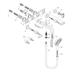 Hansgrohe AXOR Wannenarmatur Citterio 3-Loch Unterputz Wandmontage, Handbrause, Heb... HANSGROHE-39442140 4011097918457 (Abb. 1)