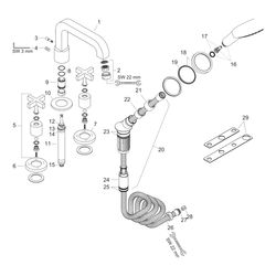 Hansgrohe AXOR Citterio 4-Loch Wannenarmatur, Wannenrandarmatur, Kreuzgriffen, Rose... HANSGROHE-39445000 4011097400785 (Abb. 1)