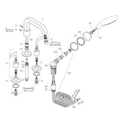 Hansgrohe AXOR Citterio 4-Loch Wannenarmatur, Wannenrandarmatur, Hebelgriff, Rosett... HANSGROHE-39446000 4011097400808 (Abb. 1)