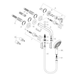 Hansgrohe AXOR Wannenarmatur Citterio 3-Loch Unterputz Wandmontage, Handbrause, Kre... HANSGROHE-39447000 4011097488806 (Abb. 1)