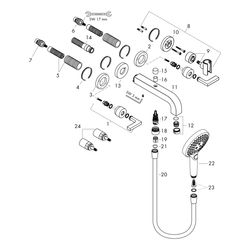 Hansgrohe AXOR Wannenarmatur Citterio 3-Loch Unterputz Wandmontage, Handbrause, Heb... HANSGROHE-39448000 4011097488820 (Abb. 1)