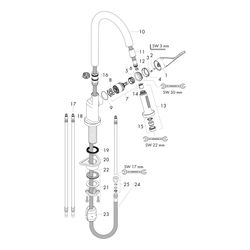Hansgrohe AXOR Citterio Einhebel-Küchenmischer 250mm, 9.2l/min, Ausziehbrause, Edel... HANSGROHE-39835800 4011097527215 (Abb. 1)