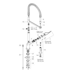 Hansgrohe AXOR Citterio Einhebel-Küchenmischer 230mm, 9l/min, Semi-Pro, Edelstahl F... HANSGROHE-39840800 4011097520506 (Abb. 1)