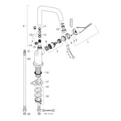 Hansgrohe AXOR Citterio Einhebel-Küchenmischer 260mm,12l/min, Schwenkauslauf, Edels... HANSGROHE-39850800 4011097519012 (Abb. 1)