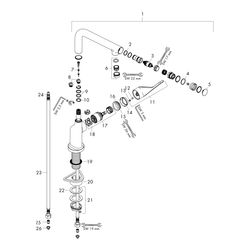 Hansgrohe AXOR Citterio Einhebel-Küchenmischer Select 230mm, 9l/min, Schwenkauslauf... HANSGROHE-39860800 4011097783284 (Abb. 1)