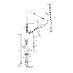 Hansgrohe AXOR Citterio Einhebel-Küchenmischer Select 230mm, 8l/min, 2jet, Ausziehb... HANSGROHE-39863670 4059625427163 (Abb. 1)