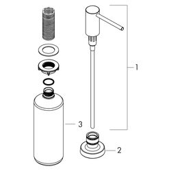 Hansgrohe Spülmittelspender/Lotionspender A51, Mattschwarz, 40448670... HANSGROHE-40448670 4059625297445 (Abb. 1)