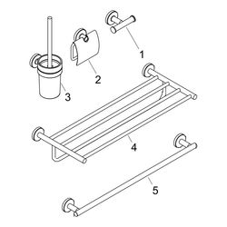 hansgrohe Logis Universal Bad-Accessoire Set 5-teilig, Chrom... HANSGROHE-41728000 4059625131381 (Abb. 1)