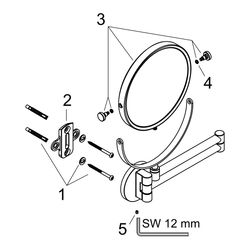 Hansgrohe AXOR Universal Circular Rasierspiegel, 5-fach Vergrößerung, neigbar, schw... HANSGROHE-42849140 4059625389218 (Abb. 1)