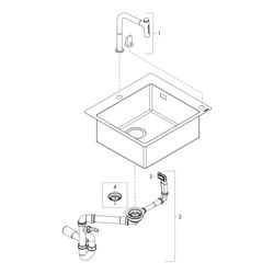 hansgrohe Spülencombi 450 C71-F450-06 chrom... HANSGROHE-43201000 4059625006887 (Abb. 1)