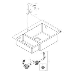 hansgrohe Spülencombi 180x450 C71-F655-09 chrom... HANSGROHE-43206000 4059625007013 (Abb. 1)