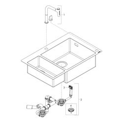 hansgrohe Select 200 Spülencombi 635 C51-F635-09 chrom... HANSGROHE-43220000 4059625100479 (Abb. 1)