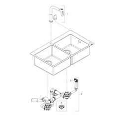 hansgrohe Select 200 Spülencombi 770 C51-F770-10 chrom... HANSGROHE-43221000 4059625100462 (Abb. 1)