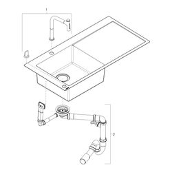 hansgrohe Spülencombi 450 mit Abtropffläche C71-F450-12 chrom... HANSGROHE-43230000 4059625177839 (Abb. 1)