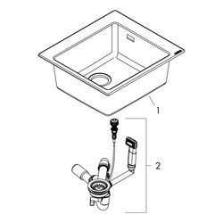 hansgrohe Einbauspüle S51 S510-F450450, Graphitschwarz... HANSGROHE-43312170 4059625104781 (Abb. 1)