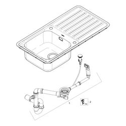 hansgrohe Einbauspüle 340 mit Abtropffläche S4111-F340... HANSGROHE-43340800 4059625217450 (Abb. 1)