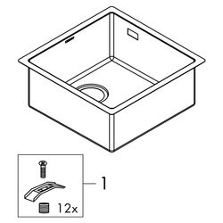 hansgrohe Unterbauspüle S71 S719-U500 500, Edelstahl... HANSGROHE-43427800 4059625007204 (Abb. 1)
