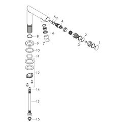 Hansgrohe AXOR Uno Standventil Select 80mm, 5l/min, G 3/8", DN 15, ohne Ablaufgarni... HANSGROHE-45130820 4011097982755 (Abb. 1)