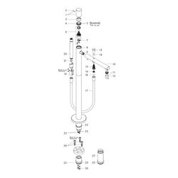 Hansgrohe AXOR Uno Einhebel-Wannenmischer bodenstehend, 18l/min, Zerogriff, Chrom... HANSGROHE-45416000 4011097849416 (Abb. 1)
