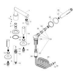 Hansgrohe AXOR Uno 4-Loch Wannenrandarmatur, 22l/min, Zerogriffen, Chrom... HANSGROHE-45444000 4011097849393 (Abb. 1)