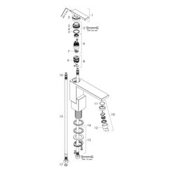 Hansgrohe AXOR Edge Einhebel-Waschtischmischer 280mm, 5l/min, für AWT, Push-Open Ab... HANSGROHE-46031000 4059625149348 (Abb. 1)