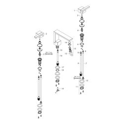 Hansgrohe AXOR Edge 3-Loch Waschtischarmatur 130mm, 5l/min, Push-Open Ablaufgarnitu... HANSGROHE-46051000 4059625149300 (Abb. 1)