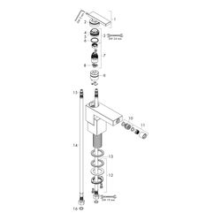 Hansgrohe AXOR Edge Einhebel-Bidetmischer, 7l/min, Push-Open Ablaufgarnitur, Diaman... HANSGROHE-46211000 4059625190210 (Abb. 1)