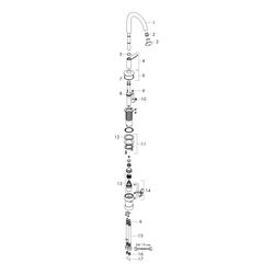 Hansgrohe AXOR One Waschtischmischer Select 170mm, 5l/min, Push-Open Ablaufgarnitur... HANSGROHE-48020300 4059625369166 (Abb. 1)
