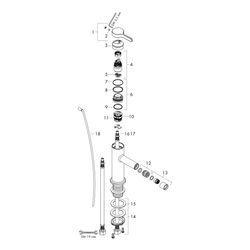 Hansgrohe AXOR One Einhebel-Bidetmischer, 5l/min, Zugstangen-Ablaufgarnitur, Chrom... HANSGROHE-48210000 4059625330944 (Abb. 1)