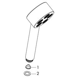 Hansgrohe AXOR One Handbrause 75mm, 9,1l/min, 1jet EcoSmart, Mattweiß... HANSGROHE-48651700 4059625469354 (Abb. 1)