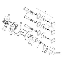 Hansgrohe AXOR One Thermostatmodul Unterputz, DN 20, für 3 Verbraucher, Kreuzgriff,... HANSGROHE-48713250 4059625744130 (Abb. 1)