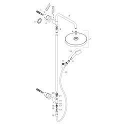 Hansgrohe AXOR One Showerpipe Duschsystem 280mm, 12,7l/min, 1jet Unterputz, DN 15, ... HANSGROHE-48790310 4059625369012 (Abb. 1)
