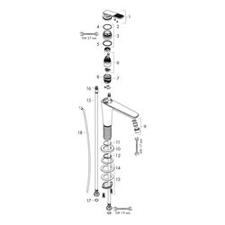 Hansgrohe AXOR Citterio C Einhebel-Waschtischmischer 90mm, CoolStart für HWB, ZugAb... HANSGROHE-49011310 4059625565896 (Abb. 1)