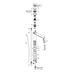 Hansgrohe AXOR Citterio C Einhebel-Waschtischmischer 125mm, CoolStart, Zugstangen-A... HANSGROHE-49030670 4059625558539 (Abb. 1)