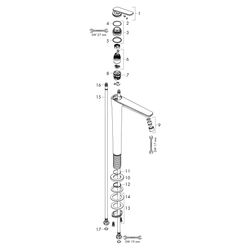 Hansgrohe AXOR Citterio C Einhebel-Waschtischmischer 250mm, Standmon, CoolStart, Ab... HANSGROHE-49050140 4059625558713 (Abb. 1)