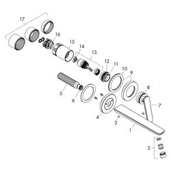 Hansgrohe AXOR Citterio C Einhebel-Waschtischmischer Unterputz für Wandmontage, Aus... HANSGROHE-49110800 4059625571989 (Abb. 1)