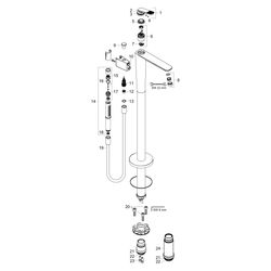 Hansgrohe AXOR Citterio C Einhebel-Wannenmischer bodenstehend, Cubic cut, Brushed B... HANSGROHE-49441140 4059625559253 (Abb. 1)