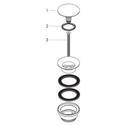 Hansgrohe Garnitur Push-Open DN 32, Nickel gebürstet, für Waschtisch- und Bidetmisc... HANSGROHE-50100820 4011097534954 (Abb. 1)