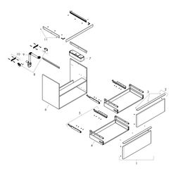 Hansgrohe Xelu Q Waschtischunterschrank Nussbaum Dunkel 580x475mm, Griff Mattweiß m... HANSGROHE-54026700 4059625455555 (Abb. 1)