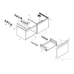 Hansgrohe Xelu Q Waschtischunterschrank Nussbaum Dunkel 1560x550mm, Griff Mattweiß ... HANSGROHE-54073700 4059625456545 (Abb. 1)