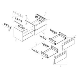 Hansgrohe Xelu Q Waschtischunterschrank Eiche Natur 1360x550mm, 4 SK für Konsole, G... HANSGROHE-54088000 4059625456910 (Abb. 1)