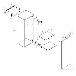Hansgrohe Xelu Q Halbhochschrank Nussbaum Dunkel 400x350mm, Türanschlag links, Grif... HANSGROHE-54130670 4059625458075 (Abb. 1)
