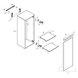 Hansgrohe Xelu Q Halbhochschrank Weiß Hochglanz 400x350mm, Türanschlag rechts, Grif... HANSGROHE-54131000 4059625458051 (Abb. 1)