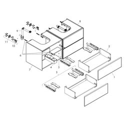 Hansgrohe Xevolos E Waschtischunterschrank Mattweiß 1370x550mm, 4 SK für Konsole, 2... HANSGROHE-54196660 4059625634387 (Abb. 1)